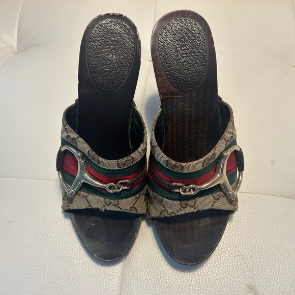 GUCCI GG Monogram web Horsebit Heel - Picture 5 of 15